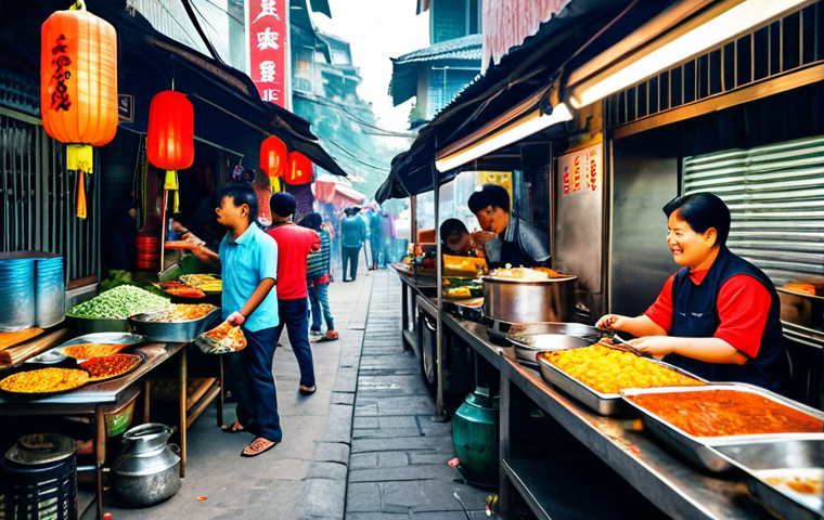 Prompt 1: Vibrant Indo-Chinese Street Food Scene**
