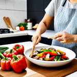 **

A family-friendly scene of a home cook adding fresh vegetables like bell peppers, onions, and mushrooms to a stir-fry made from a Chinese meal kit. The dish is being prepared in a brightly lit kitchen. fully clothed, appropriate content, safe for work, perfect anatomy, natural proportions, professional photography, high quality.

**